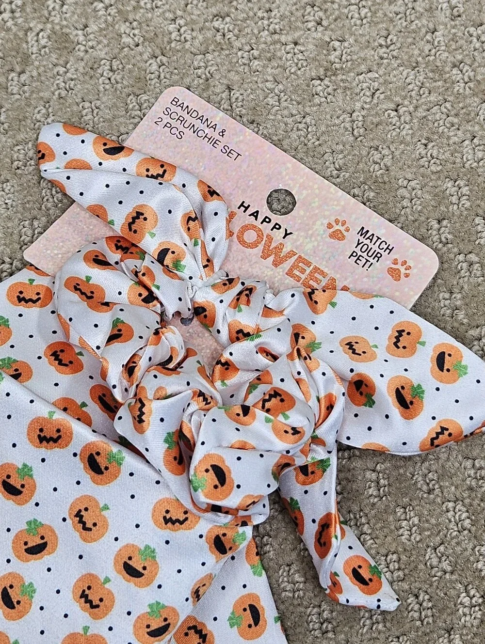 Happy Halloween Scrunchie and bandana set